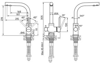 Смеситель для кухни Paulmark Essen Es213011-401TB антрацит
